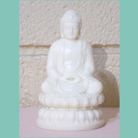SHAKYAMUNI BUDDHA WHITE STATUE-Dhyana Samadhi-Resin-4.5"-Meditation-Mudra New - Picture 14 of 14